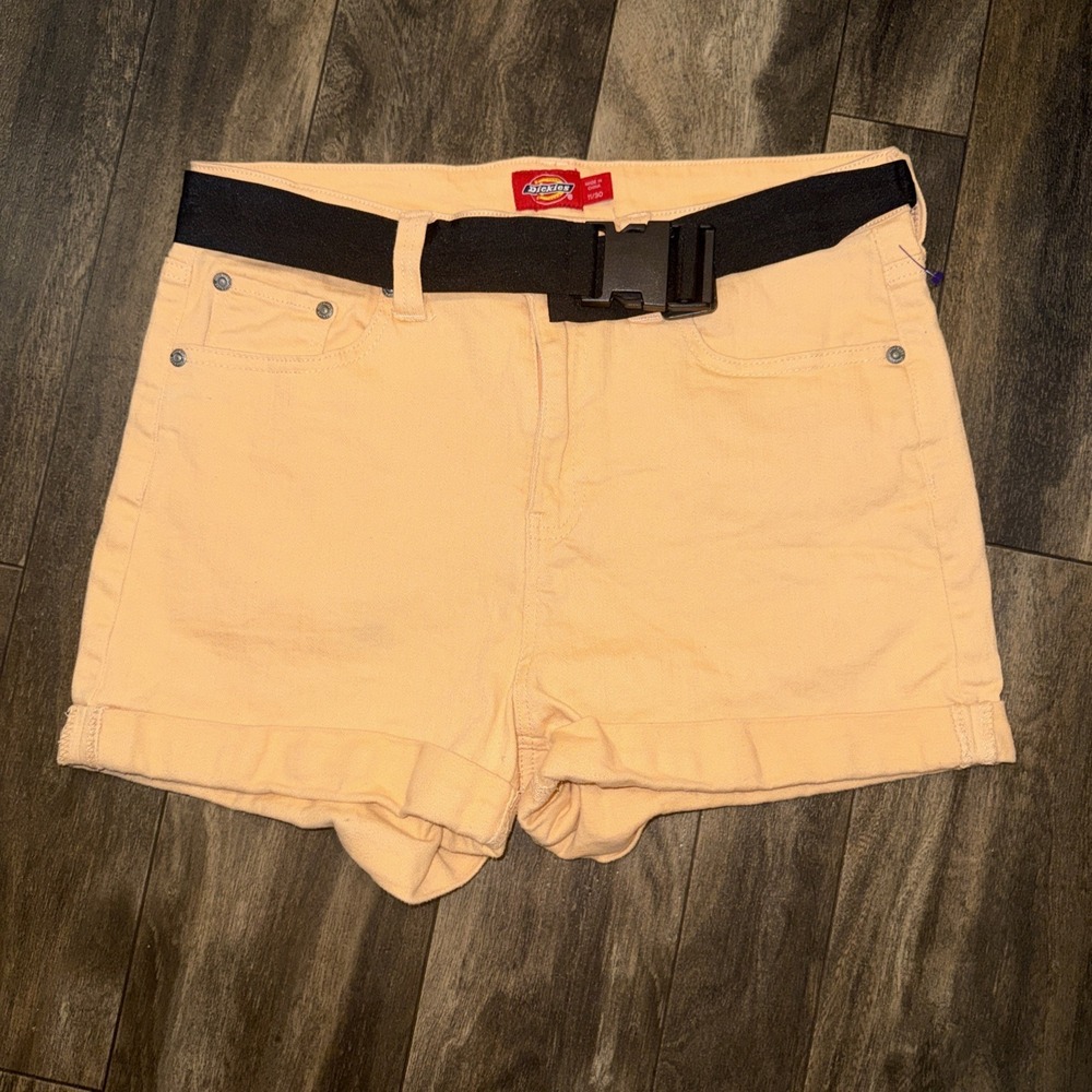 Dickies Women's‎ Carpenter Shorts Orange Denim Size 11/30 Buckle Belt Included